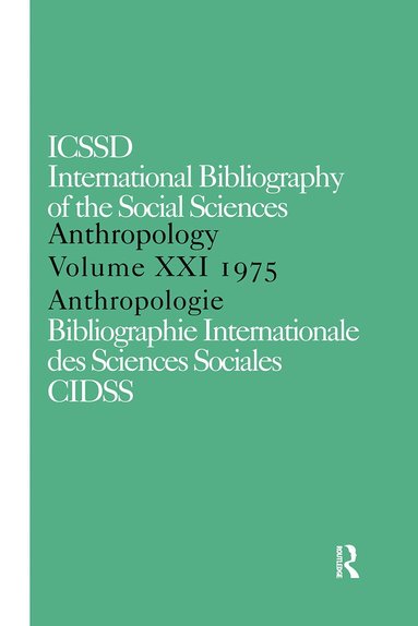 bokomslag IBSS: Anthropology: 1975 Vol 21