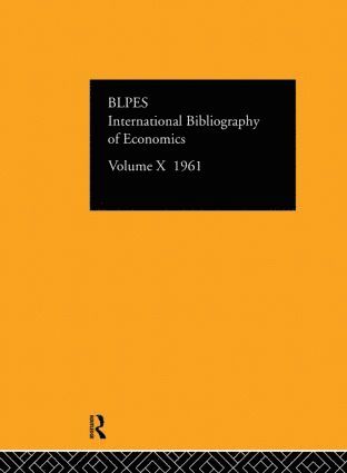 bokomslag IBSS: Economics: 1961 Volume 10