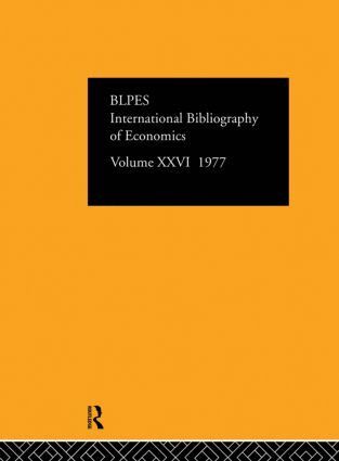 International Committee for Social Science Information and Documentation - IBSS: Economics: 1977 Volume 26, Inbunden