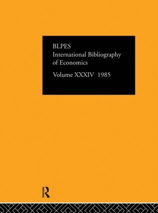 International Committee for Social Science Information and Documentation - IBSS: Economics: 1985 Volume 34, Inbunden