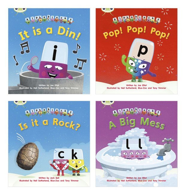 Learn to Read at Home with Bug Club Phonics Alphablocks: Phase 2 - Reception Term 1 (4 fiction books) Pack A 1