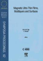 F. Petroff, M.A.M. Gijs - Magnetic Ultra Thin Films, Multilayers and Surfaces, Inbunden