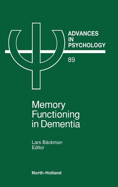 Backman Lars Backman, Backman L. L. Backman L., Backman L. - Advances in Psychology V89, Inbunden