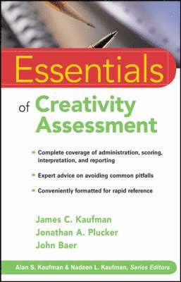 James C. Kaufman, Jonathan A. Plucker, John Baer - Essentials of Creativity Assessment, Häftad
