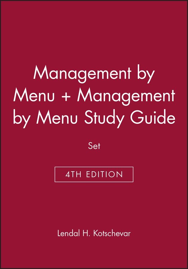 Lendal H. Kotschevar, Diane Withrow - Management by Menu, 4e & Management by Menu Study Guide Set, Inbunden. Tillgänglighet: Tillfälligt slut