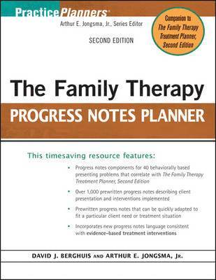 Arthur E. Jongsma Jr., David J. Berghuis - Family Therapy Progress Notes Planner, Häftad
