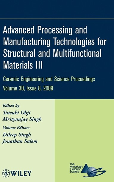 bokomslag Advanced Processing and Manufacturing Technologies for Structural and Multifunctional Materials III, Volume 30, Issue 8