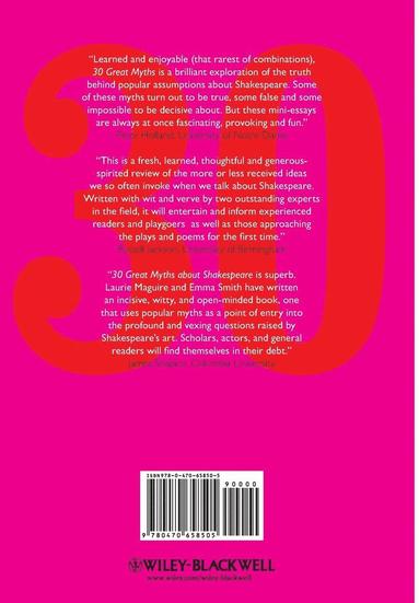 Laurie Maguire, Emma Smith - 30 Great Myths about Shakespeare, Inbunden