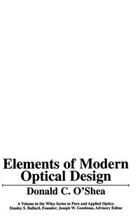 bokomslag Elements of Modern Optical Design
