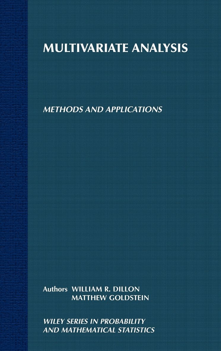 William R. Dillon, Matthew Goldstein, Dillon, Goldstein, William R Dillon - Multivariate Analysis, Inbunden