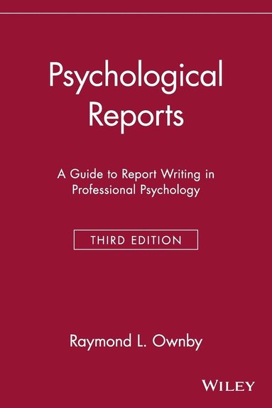 Raymond L. Ownby - Psychological Reports, Häftad