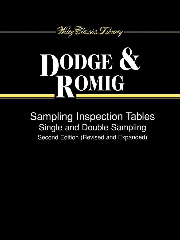 Sampling Inspection Tables 1