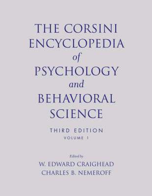 W. Edward Craighead, Charles B. Nemeroff, Colorado) Craighead, W. Edward (University of Colorado, Boulder, Georgia) Nemeroff, Charles B. (Emory University School of Medicine, Atlanta, W Edward Craighead, Charles B Nemeroff - Corsini Encyclopedia of Psychology and Behavioral Science, Volume 1, Häftad