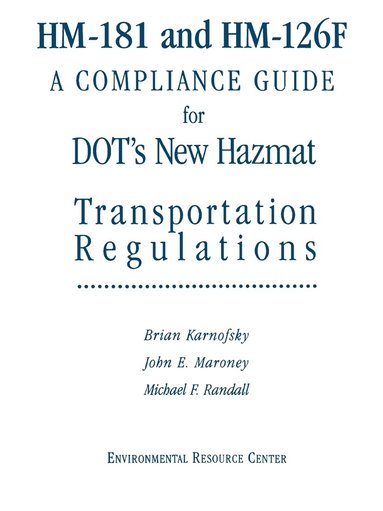 Brian Karnofsky, John E. Maroney, Michael F. Randall - HM-181 and HM-126F, Häftad