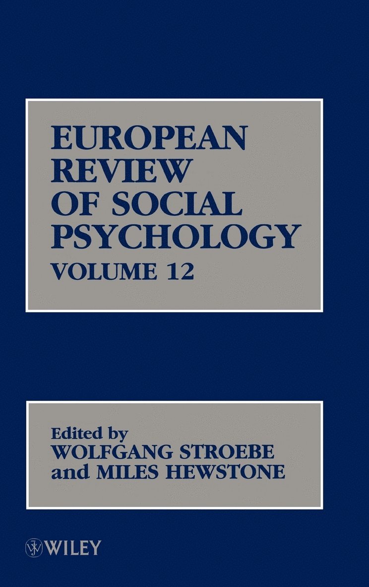 European Review of Social Psychology, Volume 12 1