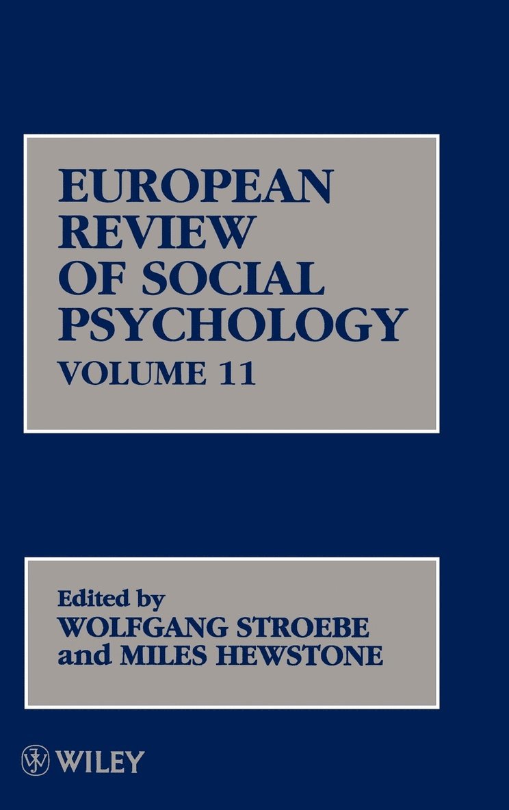 Stroebe, Wolfgang Stroebe, Miles Hewstone - European Review of Social Psychology, Volume 11, Inbunden