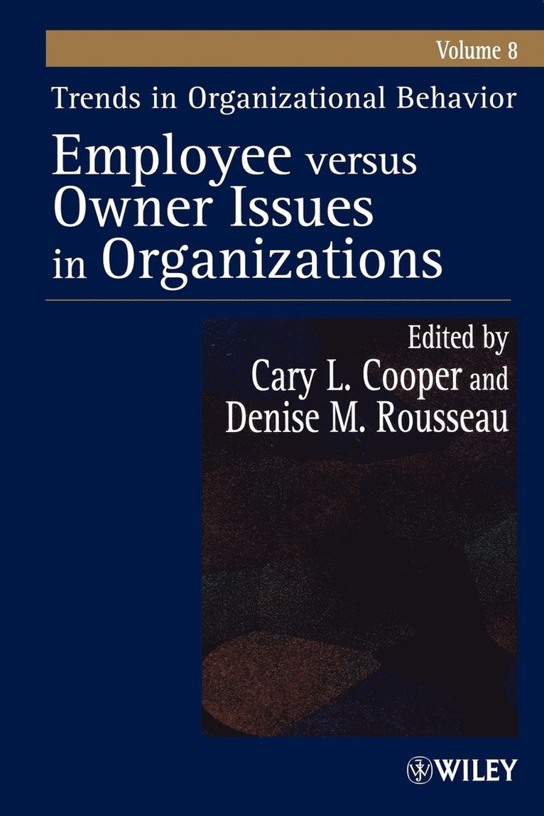 Trends in Organizational Behavior, Volume 8 1
