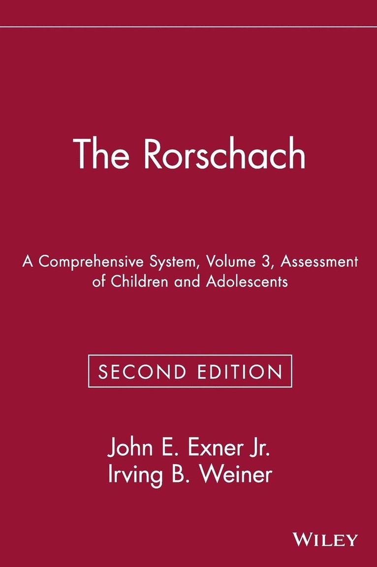 The Rorschach, Assessment of Children and Adolescents 1