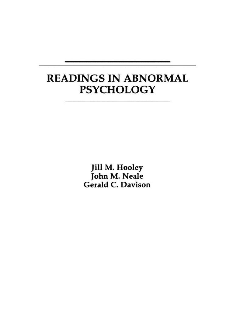 Readings in Abnormal Psychology 1
