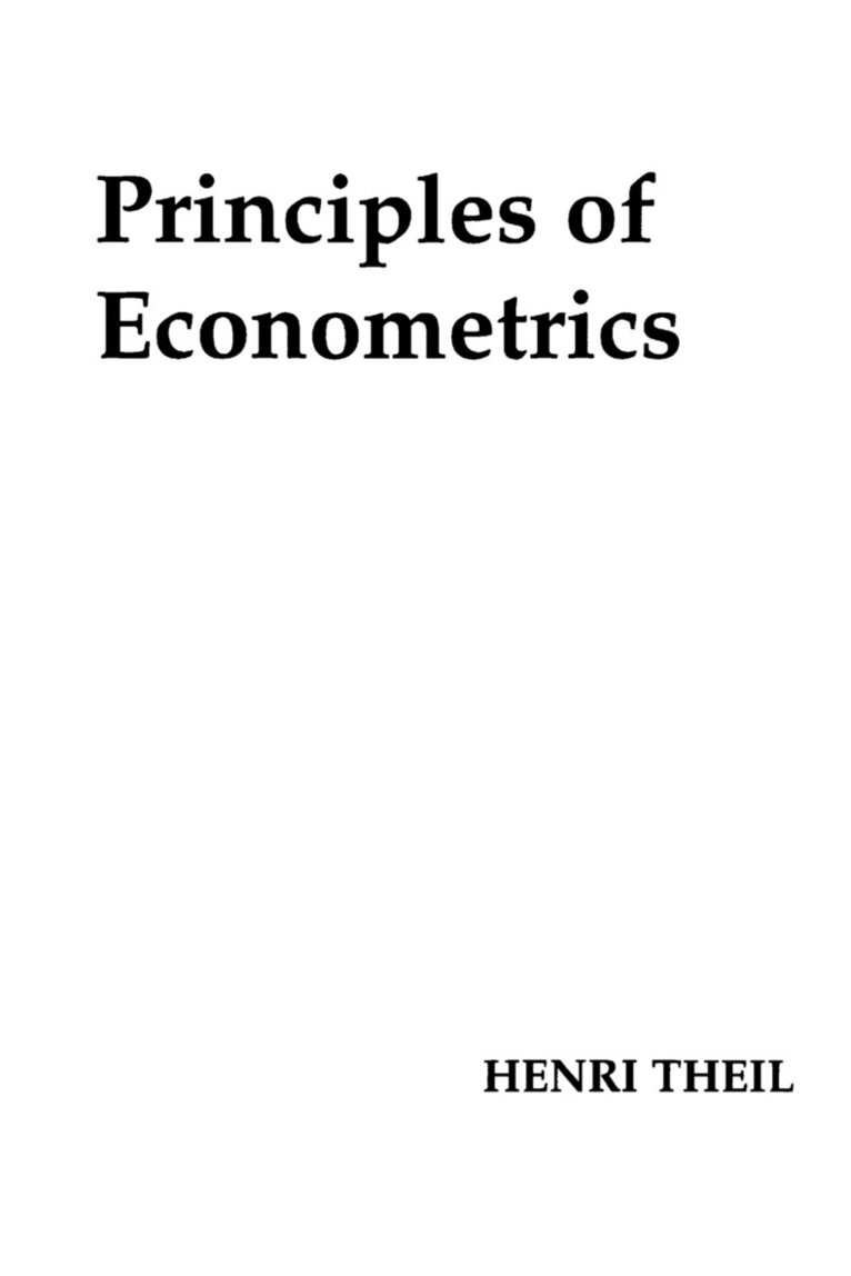 Principles of Econometrics 1