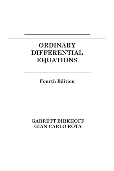 bokomslag Ordinary Differential Equations