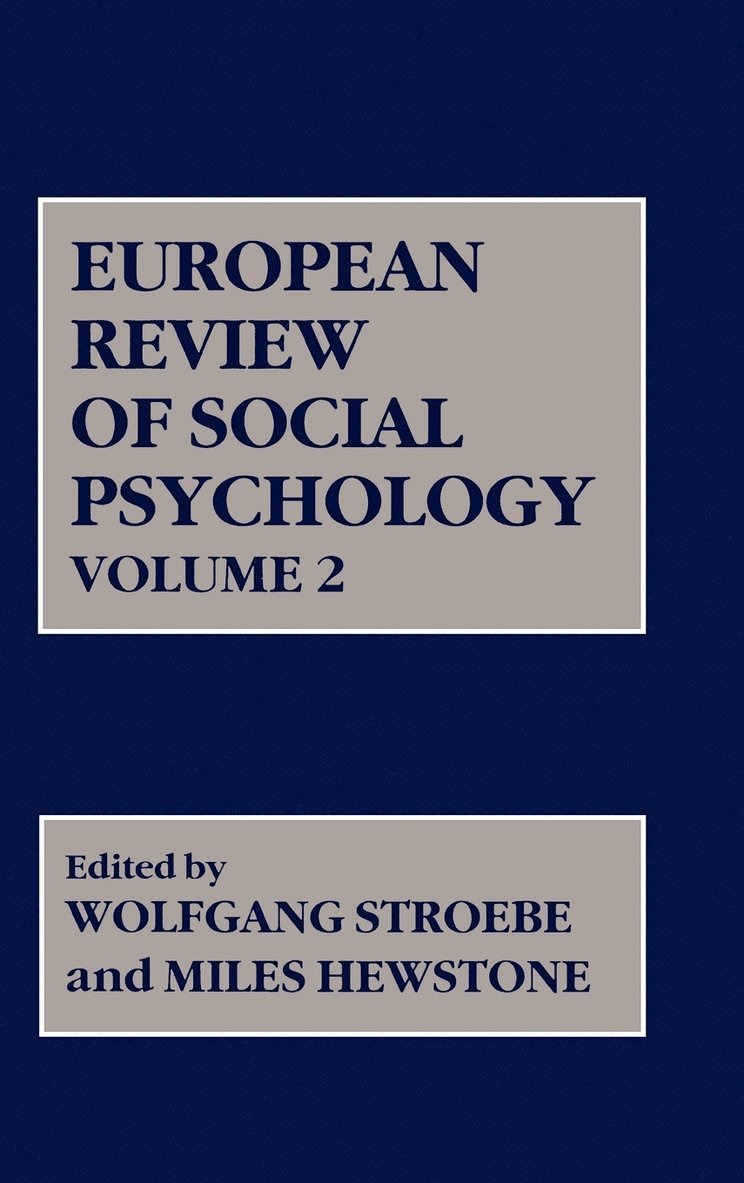 European Review of Social Psychology, Volume 2 1