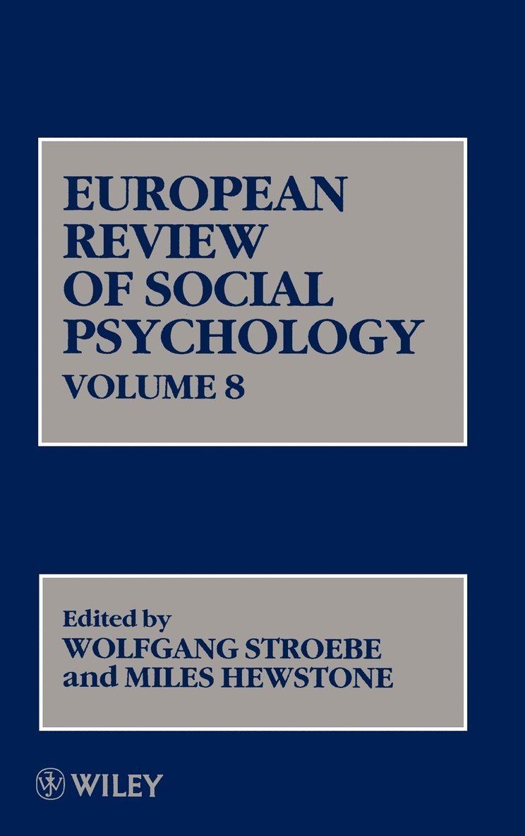 European Review of Social Psychology, Volume 8 1