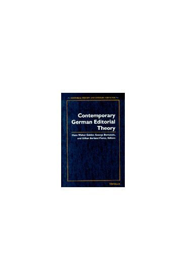 Hans Walter Gabler, George Bornstein, Gillian Borland Pierce - Contemporary German Editorial Theory, Inbunden