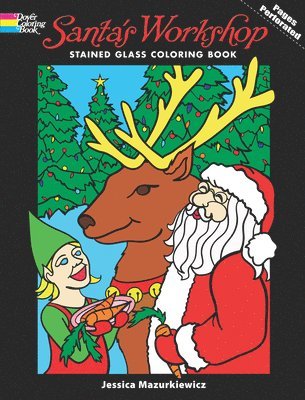 Santa's Workshop Stained Glass Coloring Book 1