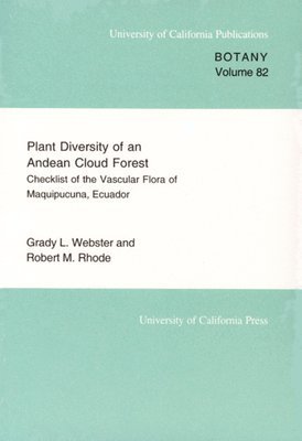 Grady L. Webster, Robert Rhode - Plant Diversity of an Andean Cloud Forest, Häftad