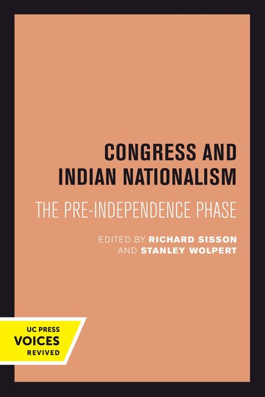 Richard Sisson, Stanley Wolpert - Congress and Indian Nationalism, Häftad