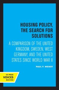 bokomslag Housing Policy, the Search for Solutions