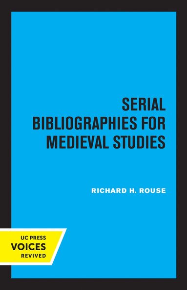 bokomslag Serial Bibliographies for Medieval Studies