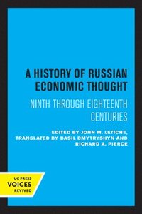 bokomslag A History of Russian Economic Thought