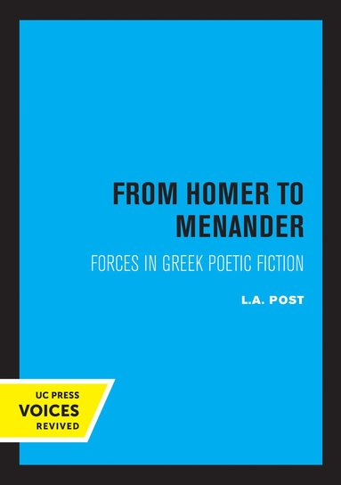 bokomslag From Homer to Menander