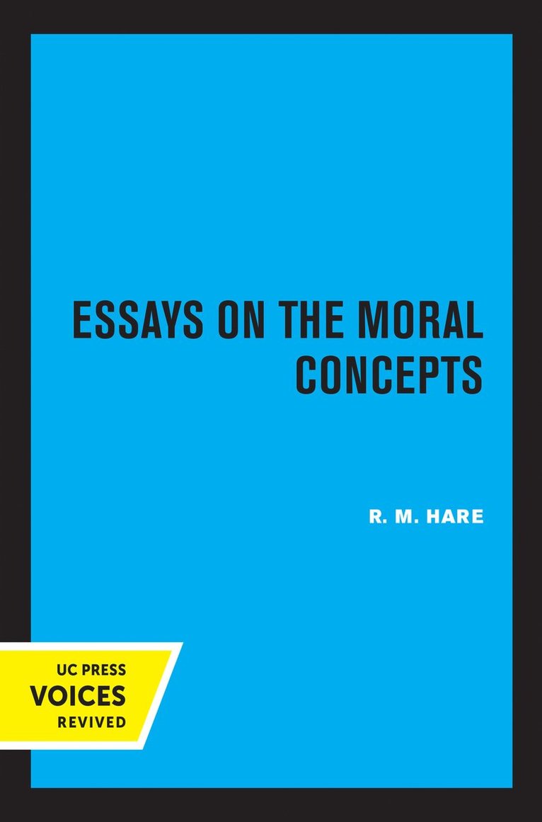 R.M. Hare, R. M. Hare - Essays on the Moral Concepts, Häftad