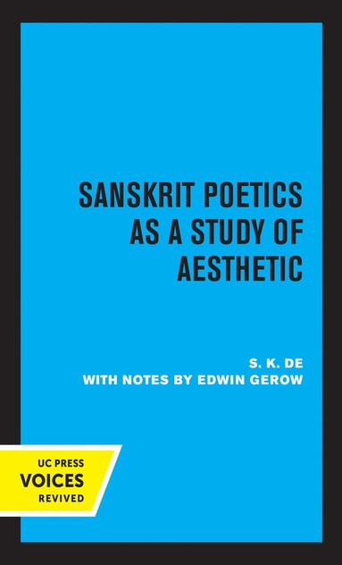 bokomslag Sanskrit Poetics as a Study of Aesthetic