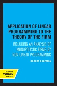bokomslag Application of Linear Programming to the Theory of the Firm