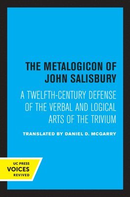 The Metalogicon of John of Salisbury 1