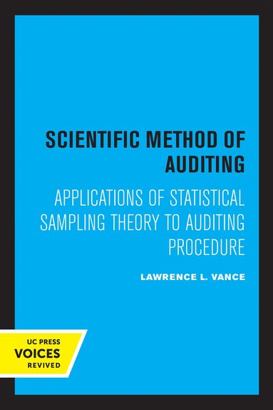 bokomslag Scientific Method for Auditing