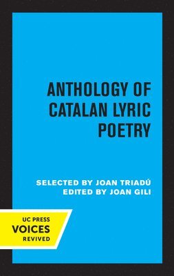 bokomslag Anthology of Catalan Lyric Poetry