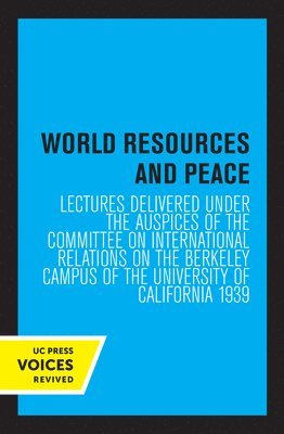 World Resources and Peace 1