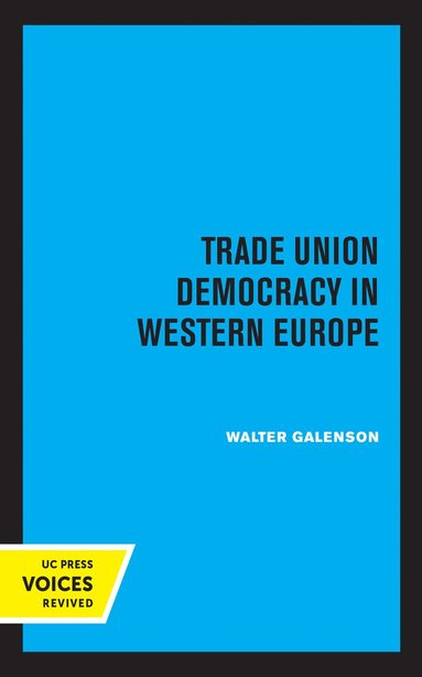 bokomslag Trade Union Democracy in Western Europe