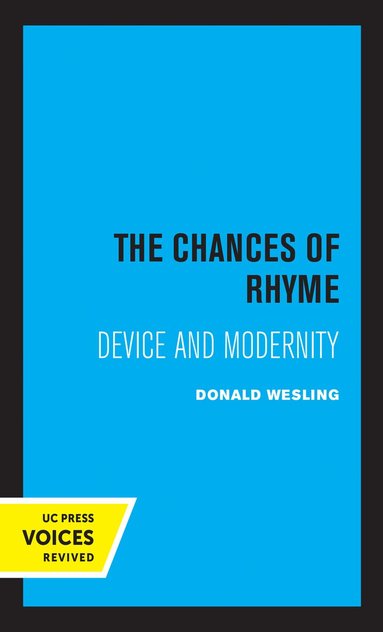 Donald Wesling - Chances of Rhyme, Inbunden