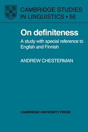 Andrew Chesterman, Andrew (University of Helsinki) Chesterman, Chesterman Andrew, S. R. Anderson - On Definiteness, Häftad