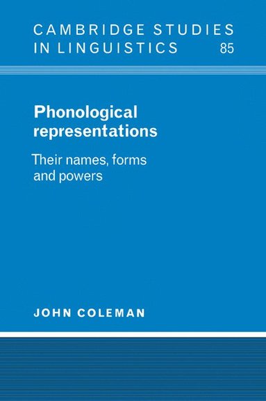 bokomslag Phonological Representations