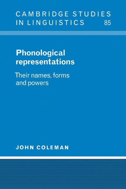 Phonological Representations 1