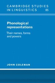 John Coleman, John (University of Oxford) Coleman, Coleman John, S. R. Anderson - Phonological Representations, Häftad
