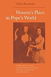 Valerie Rumbold, Bangor) Rumbold, Valerie (University of Wales, Howard Erskine-Hill, John J. Richetti - Women's Place in Pope's World, Häftad