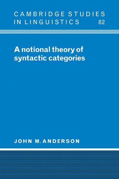 bokomslag A Notional Theory of Syntactic Categories